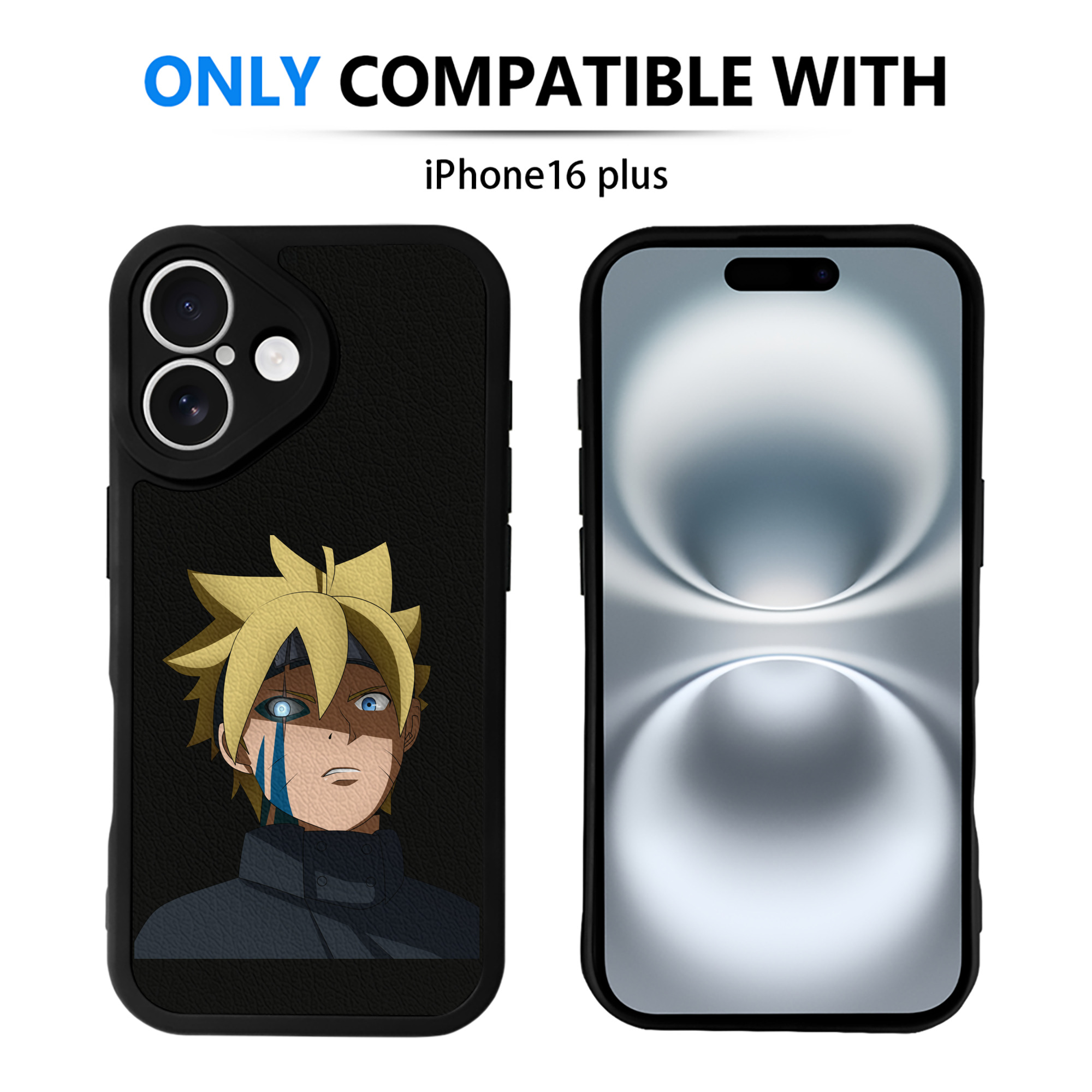 （画像用） NARUTO -ナルト- うずまき ボルト Uzumaki Boruto 【iPhone 16シリーズ対応】シリコンスマホケース（レザー調） 材質：シリコン